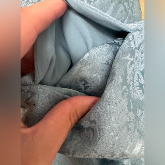 Eva Mendes New York & Company Brocade Winter Holiday Chic Teal Midi Dress 6 - Picture 10 of 13